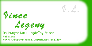 vince legeny business card